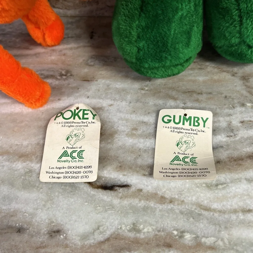 VINTAGE GUMBY AND BENDABLE‎ POKEY PLUSH ACE NOVELTY 1988